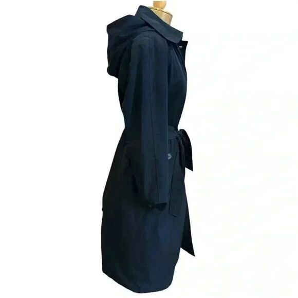 London Fog Black Trench Coat - Picture 2 of 10